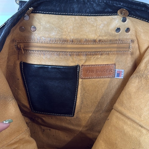 Vin Baker Women's Handbags Terra Italian Leather Speckled Green Shoulder Bag USA - Picture 16 of 16